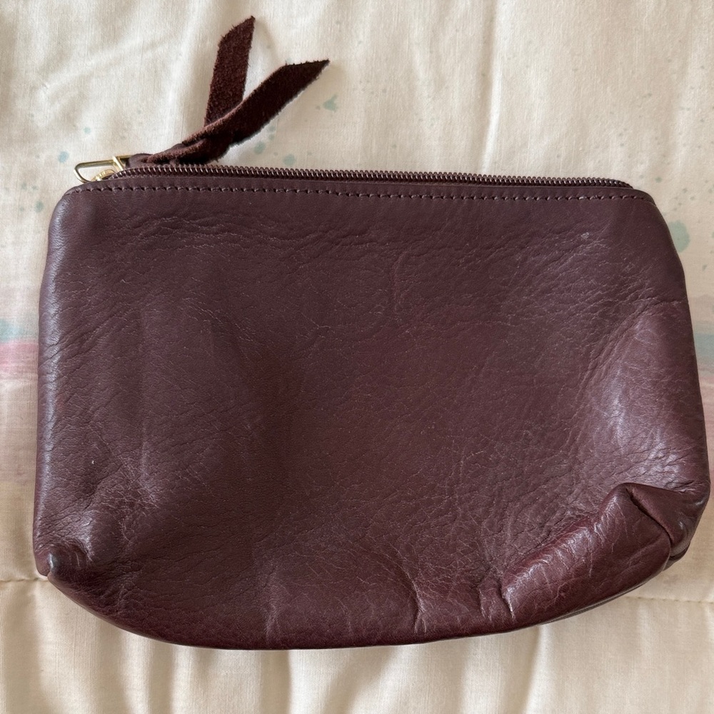 Sven Dark Brown Leather Cosmetic Bag